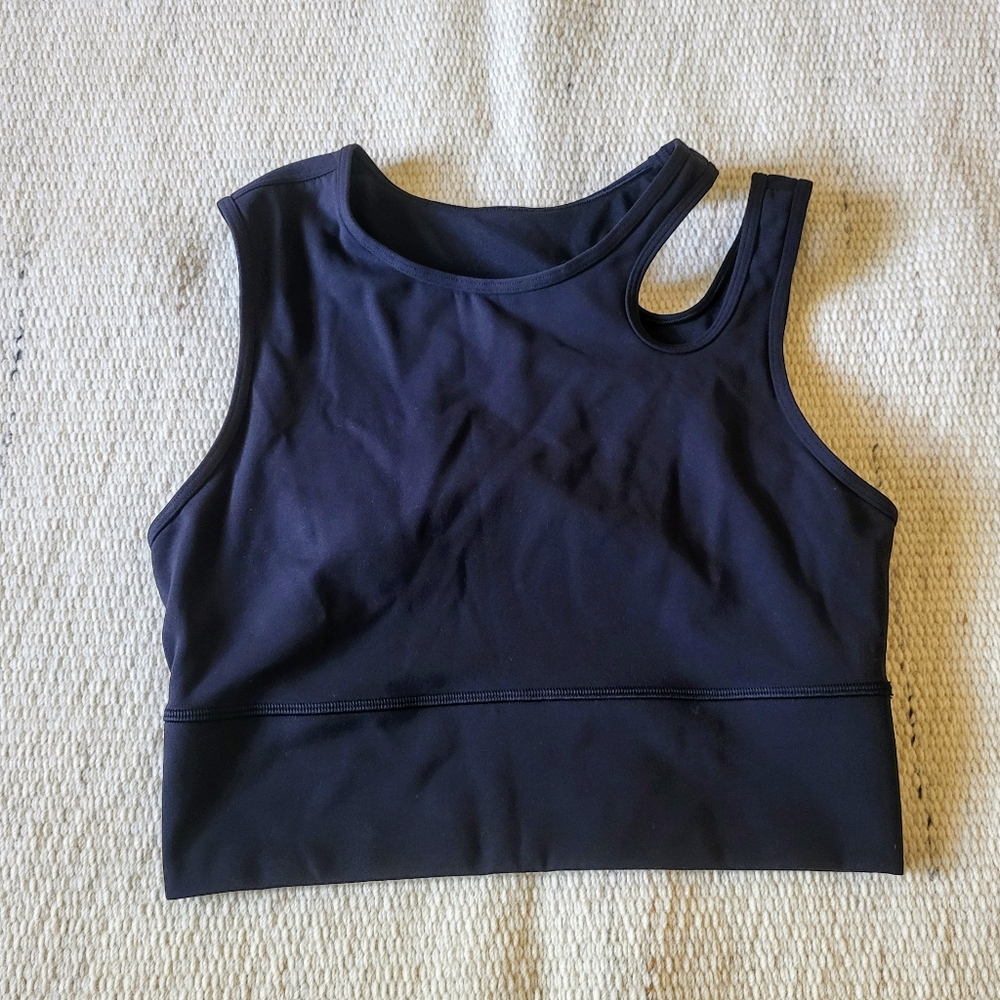 Lululemon Mastered Motion Cropped Tank In Black Size 8